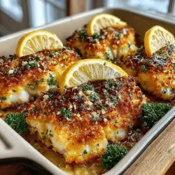 Garlic Parmesan Crusted Tilapia Bake