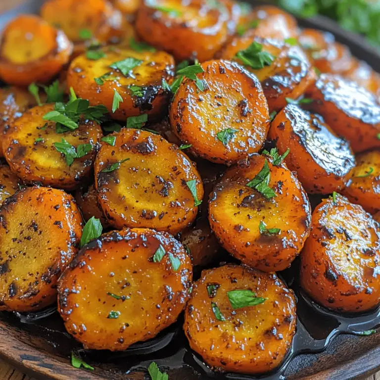 In the realm of side dishes, few can compete with the vibrant and flavorful Golden Honey Balsamic Carrots. This dish not only adds a burst of color to your plate but also a delightful balance of sweetness and tanginess that complements a variety of main courses. Whether you're hosting a family dinner or simply looking to elevate a weeknight meal, these carrots are sure to impress. With their glossy finish and enticing aroma, they serve as more than just a side—they become a centerpiece of your culinary creations.
