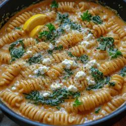 Creamy Spinach Feta Pasta Recipe