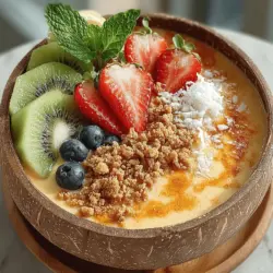 The Tropical Bliss Mango Smoothie Bowl is more than just a meal; it's a vibrant celebration of flavors and nutrients that can brighten your day. Perfectly balancing the sweetness of ripe mangoes, the creaminess of bananas, and the richness of coconut milk, this smoothie bowl transcends typical breakfast offerings. Not only does it tantalize your taste buds with its tropical flair, but it also serves as a powerhouse of health benefits, making it an ideal choice for those looking to start their day on a nutritious note or enjoy a refreshing snack.