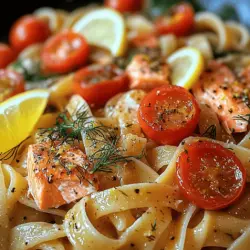 Lusciously Creamy Lemon Dill Salmon Pasta