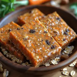 To achieve the perfect balance of flavor and texture in your Crunchy Carrot Oat Delight Bars, it’s essential to prepare your dry ingredients with care. Start by measuring out rolled oats, whole wheat flour (or a gluten-free alternative), baking powder, and your chosen spices. For this recipe, cinnamon and nutmeg are excellent choices that enhance the natural sweetness of the carrots while providing warmth and depth.
