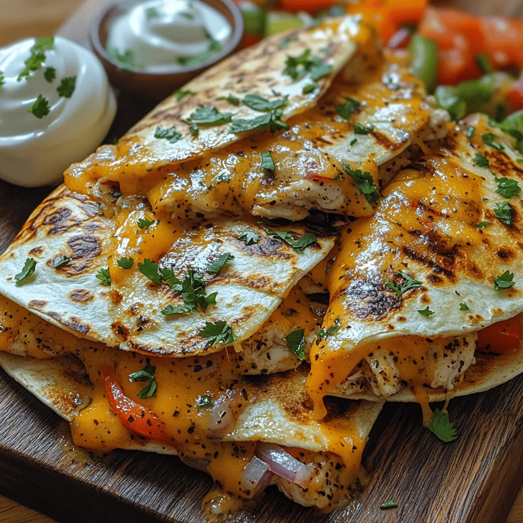 Crispy Chicken Quesadilla Wedges are a delightful fusion of flavors and textures that make for an irresistible snack or meal option. Their appeal lies not only in the satisfying crunch of the golden-brown tortillas but also in the savory filling that boasts tender chicken, melty cheese, and vibrant vegetables. This dish is a testament to the versatility of quesadillas, which are a staple in Mexican cuisine, embodying the rich culinary traditions of the region while also allowing for personal creativity in the kitchen.