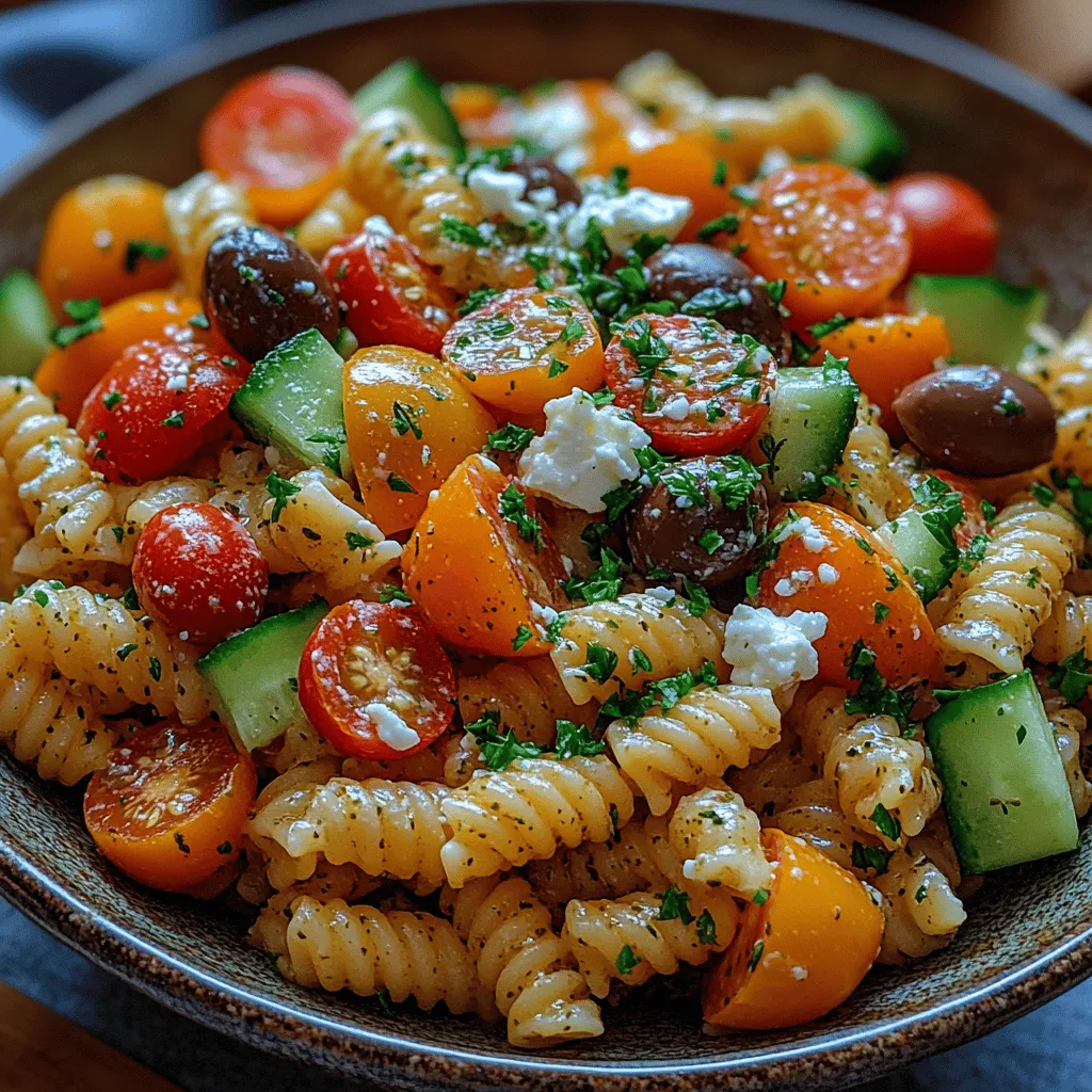 As the warm sun shines brightly and the days grow longer, the allure of fresh, vibrant dishes becomes undeniable. Among these, the Creamy Greek Pasta Salad stands out as a perfect choice for summer gatherings, picnics, or even as a light meal on a leisurely day. This delightful dish marries the wholesome goodness of pasta with the robust flavors of Greek cuisine, creating a salad that is not only visually appealing but also packed with nutrition. The combination of fresh vegetables, tangy feta cheese, and a creamy dressing makes this pasta salad a refreshing escape from traditional heavy meals, ensuring that it’s a hit at any gathering.