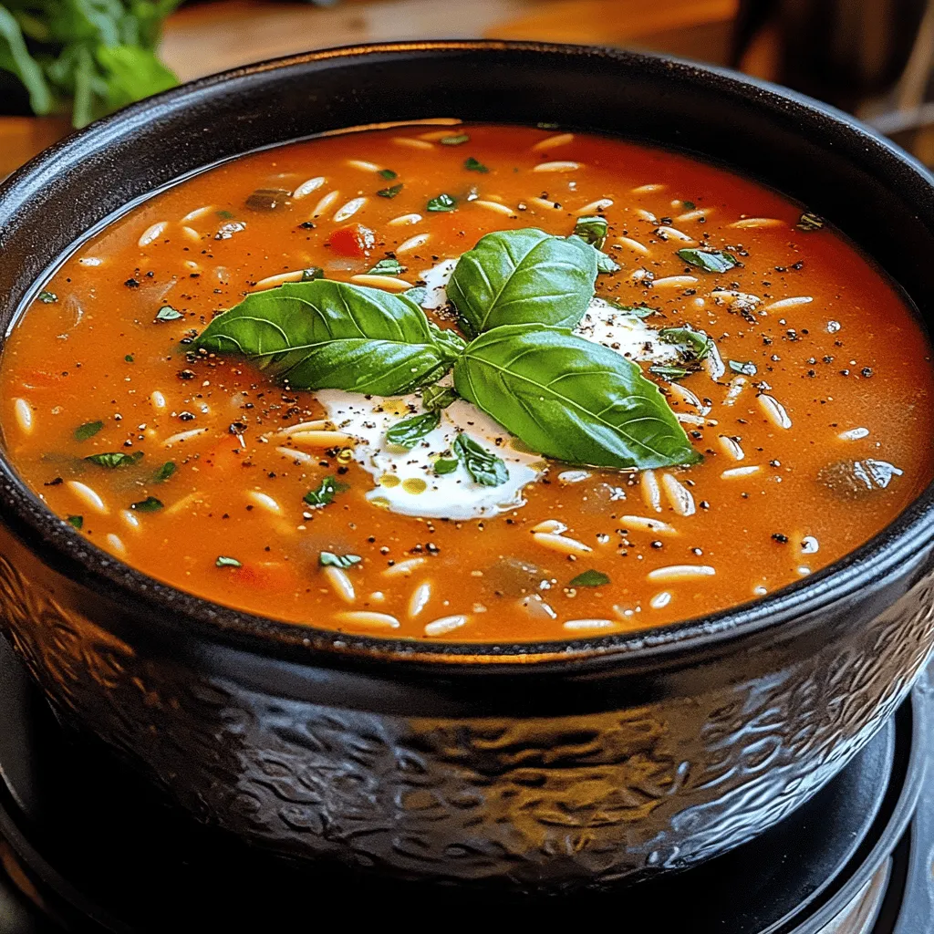 When it comes to comfort food, few dishes can rival the warmth and satisfaction offered by a bowl of creamy tomato orzo soup. This delightful recipe combines the rich flavors of ripe tomatoes with the tenderness of orzo pasta, creating a dish that not only warms the body but also nourishes the soul. Topped with a hint of fresh basil, this soup embodies the essence of home-cooked goodness, making it a beloved classic that appeals to all ages.