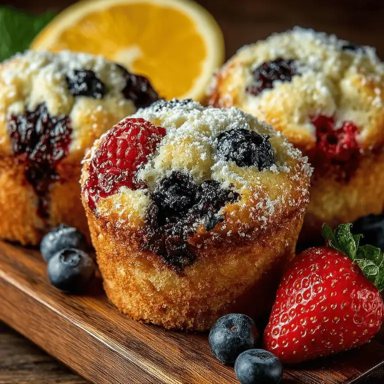In the realm of baked goods, few treats can rival the charm and delight of muffins. The Sunny Citrus Berry Bliss Muffins, with their bright, zesty flavors and a burst of juicy berries, embody the essence of freshness and vibrancy. This recipe not only tantalizes your taste buds but also serves as a perfect addition to your breakfast table or as a delightful snack throughout the day. The combination of citrus and berries creates a harmonious balance, making these muffins an irresistible choice for any occasion—be it a sunlit brunch, a cozy afternoon tea, or a quick on-the-go breakfast.