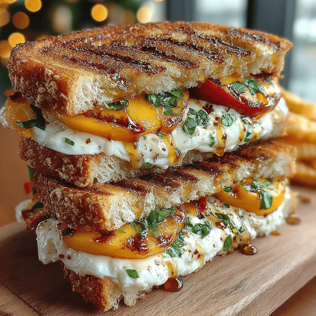 In the realm of culinary creativity, the Grilled Peach Sandwich Melt stands out as an irresistible fusion of sweet and savory flavors. This delightful recipe is perfect for summer picnics, casual brunches, or a quick weekday meal that impresses without requiring extensive culinary skills. By combining ripe peaches, creamy mozzarella, and fresh basil, this sandwich offers a refreshing twist on the traditional grilled cheese, transforming it into a gourmet experience that will tantalize your taste buds.