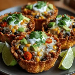 To begin crafting your Mini Sweet Corn Taco Bowls, the first task is to create the tortilla bowls. This step is crucial for both presentation and functionality. Here’s how to shape and bake them perfectly: