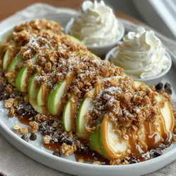 What makes apple nachos so appealing is their ability to blend healthy ingredients with indulgent flavors seamlessly. By using fresh fruit as the foundation, these nachos offer a refreshing and nutritious alternative to traditional nacho options that often rely on heavy cheese and fried components. Apples, in particular, are a fantastic choice due to their natural sweetness and crisp texture, which create an enjoyable crunch with every bite.