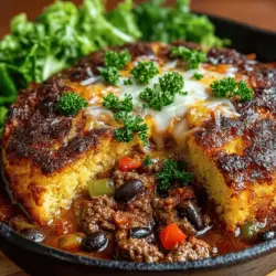 Hearty Crockpot Chili with Cornbread Crust