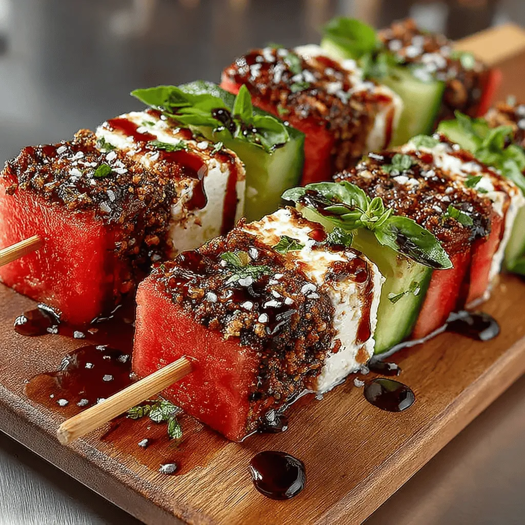 Zesty Watermelon Feta Skewers Recipe