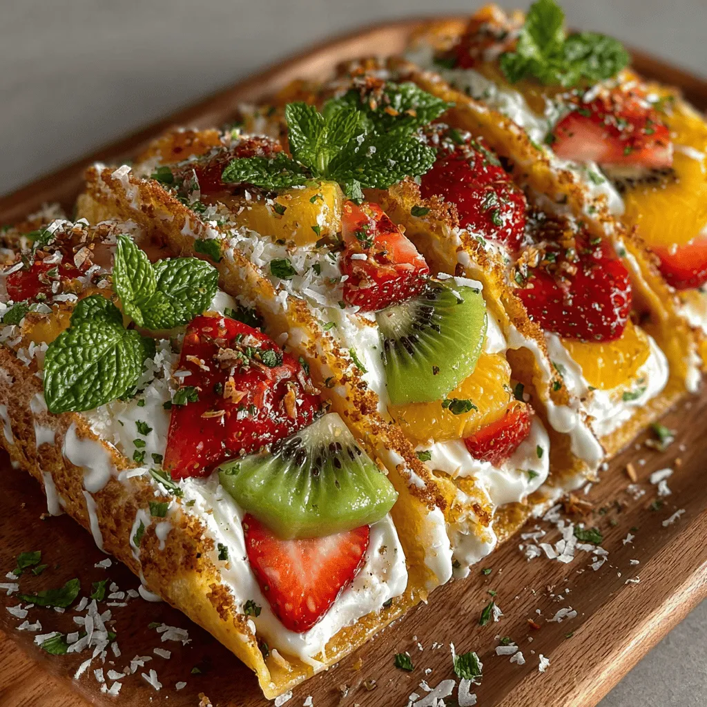 In the ever-evolving world of culinary delights, Sweet and Spicy Fruit Pizza Wraps emerge as a refreshing and innovative take on the traditional fruit pizza. This dish cleverly marries the vibrant flavors of fresh fruits with a surprising hint of spice, making it an exciting option for snacks, gatherings, or even as a healthy dessert. The versatility of fruit pizza wraps appeals to both young and old, as they offer a playful way to enjoy nature's sweets while also introducing a zesty kick that tantalizes the palate.