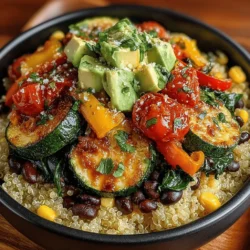 Quinoa Power Bowl with Colorful Veggies & Avocado
