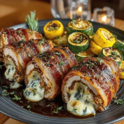Bacon-Wrapped Chicken with Balsamic Squash