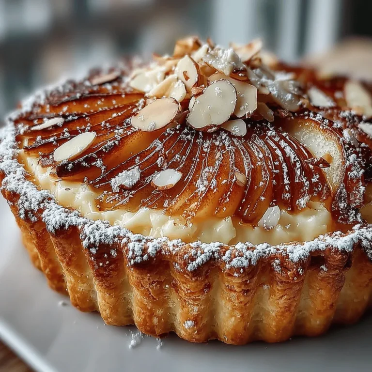 The Pear & Almond Puff Pastry Tart is a delightful dessert that bridges the gap between simplicity and sophistication, making it a perfect choice for a variety of occasions. Whether you're hosting a cozy family gathering, celebrating a special milestone, or looking to impress guests at an elegant dinner party, this tart is sure to steal the show. The harmonious blend of sweet, juicy pears and the rich, nutty flavor of almonds creates a symphony of tastes and textures that is bound to please any palate.