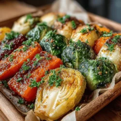 Sweet & Savory Maple Dijon Roasted Brussels & Carrots