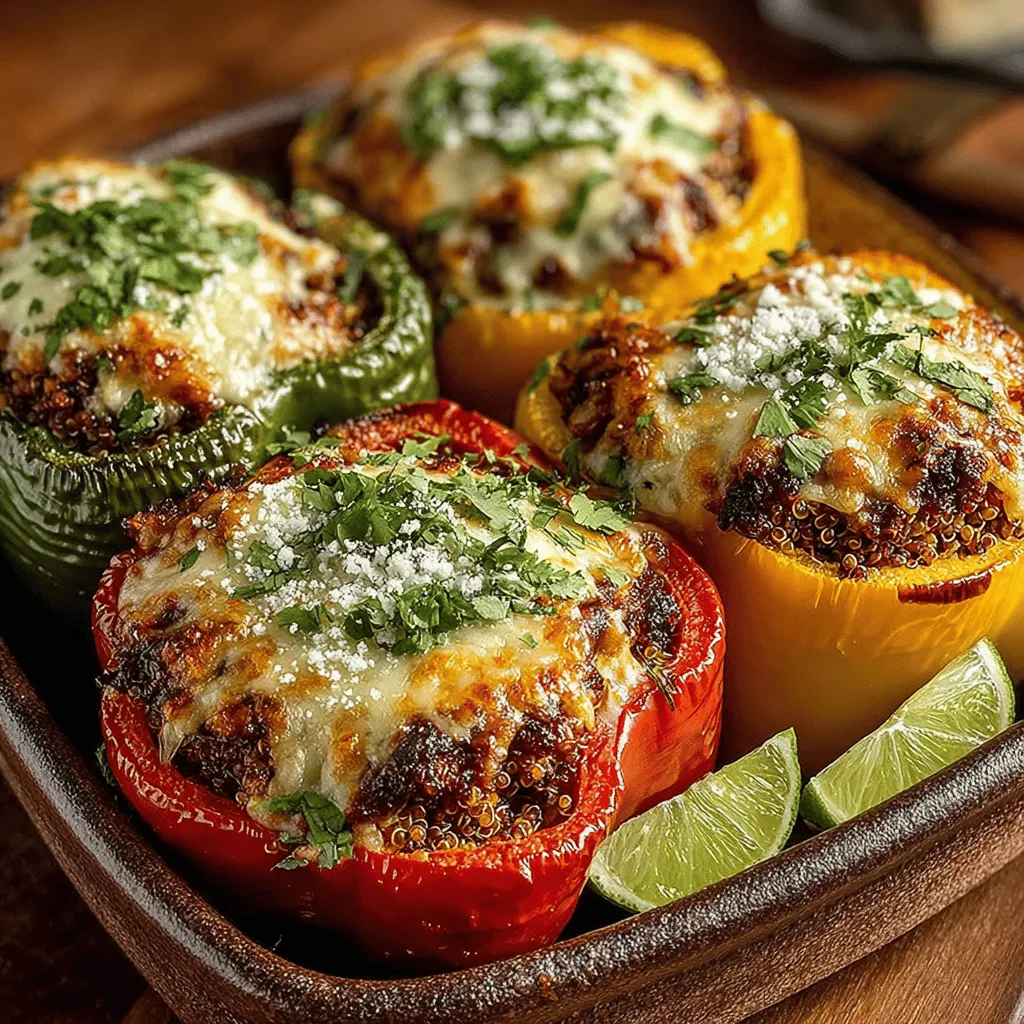 Stuffed peppers are a culinary classic that appeals to home cooks and food enthusiasts alike. Their versatility makes them a perfect canvas for a variety of fillings, ranging from hearty meats to vibrant vegetables. In this recipe, we will explore a wholesome and delicious combination of ground turkey and quinoa, creating a meal that not only satisfies the palate but also aligns with health-conscious eating habits. This Cheesy Turkey and Quinoa Stuffed Peppers recipe is a fantastic option for families looking to enjoy a nutritious dinner or for anyone engaging in meal prep for the week ahead.