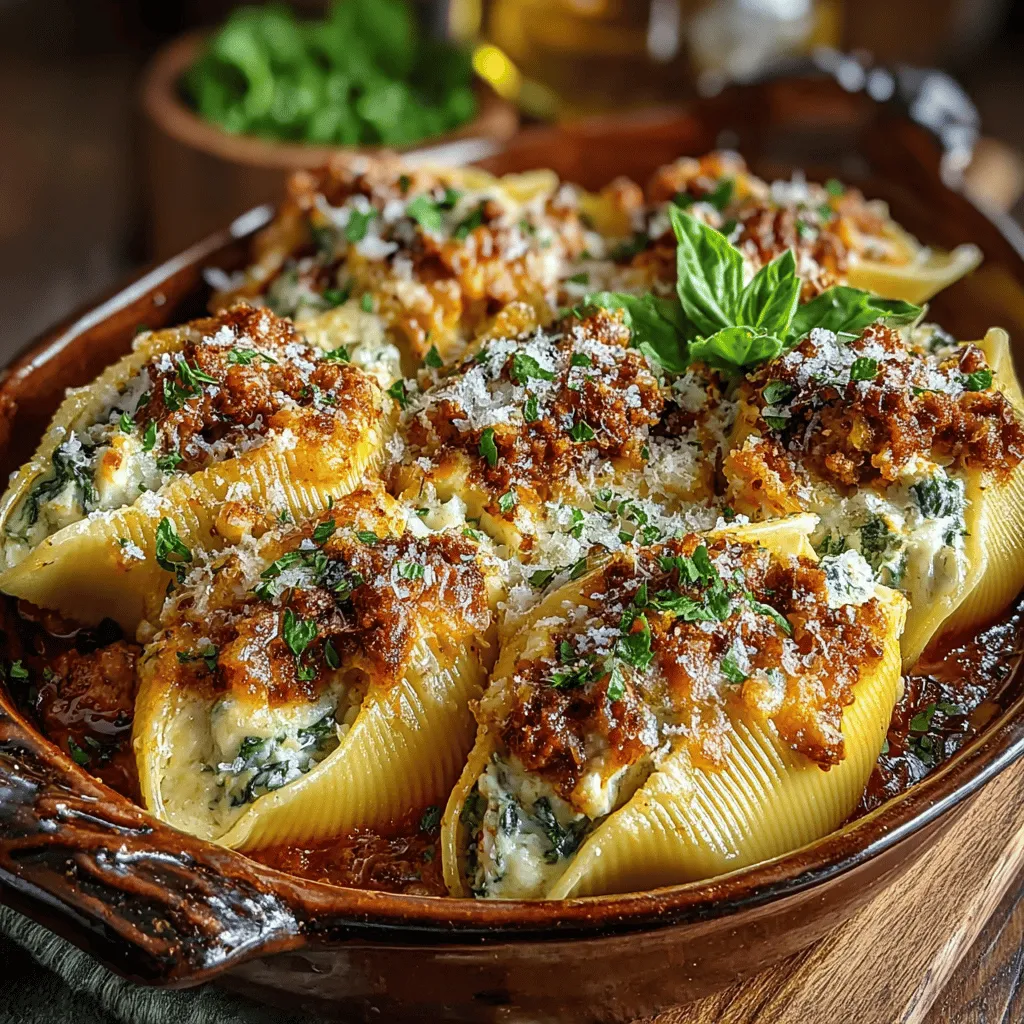 When it comes to hearty comfort food, Cheesy Spinach and Turkey Stuffed Shells stand out as a delightful option that brings together a medley of flavors and textures. This dish features jumbo pasta shells generously filled with a creamy mixture of ground turkey, fresh spinach, and a blend of cheeses, all baked to perfection in a rich marinara sauce. It's not just a meal; it's an experience that resonates with families and friends during gatherings, making it an ideal centerpiece for dinner tables.