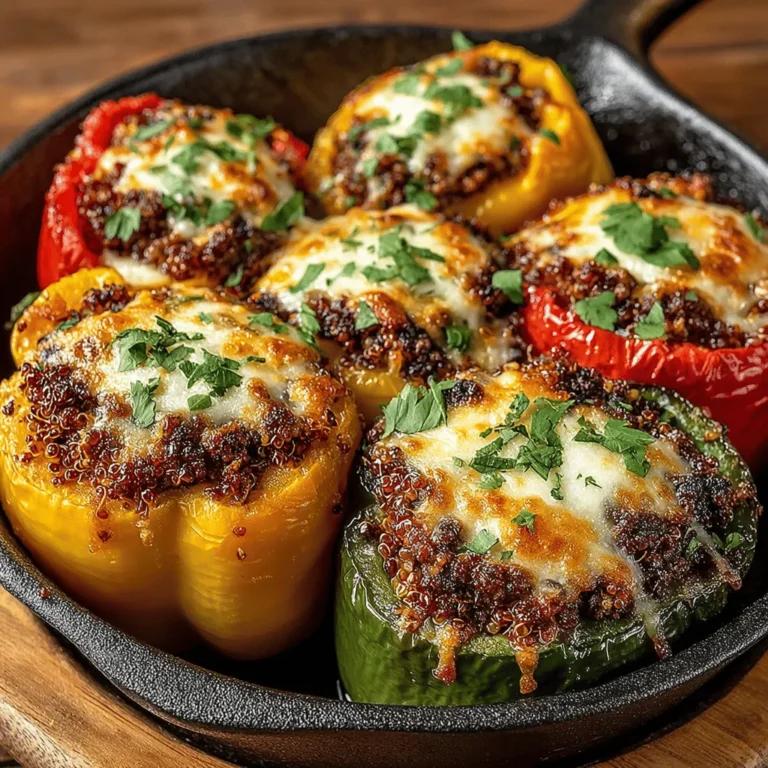 Colorful Quinoa & Beef-Stuffed Peppers is a delightful and nutritious dish that combines vibrant bell peppers with a savory filling of quinoa, ground beef, and spices. This one-pan meal is not only visually appealing, making it a feast for the eyes, but it is also packed with essential nutrients, making it a wholesome choice for any occasion. Whether you are hosting a family dinner, meal prepping for the week, or seeking a healthy weeknight meal, this recipe fits the bill perfectly.