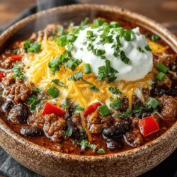 Spicy Savory Beef & Bean Chili Recipe