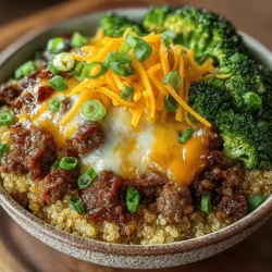 Cheesy Beef and Broccoli Quinoa Bowl Recipe