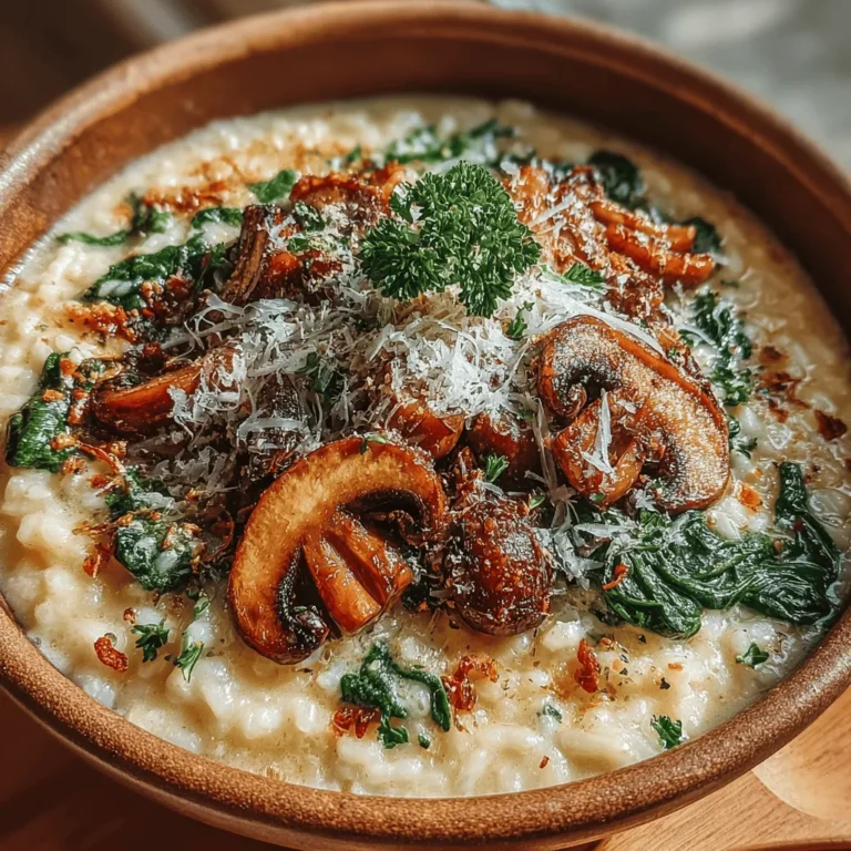 Risotto is one of those dishes that embodies comfort food at its finest. Originating from Italy, this creamy rice dish has gained a global following, thanks to its versatility and rich flavor profile. Risotto can be tailored to suit various tastes, making it a fantastic option for any meal, whether it’s a cozy family dinner or an elegant gathering. Among the many variations of risotto, the Creamy Mushroom and Spinach Risotto stands out as a favorite, thanks to its luscious texture and satisfying taste.