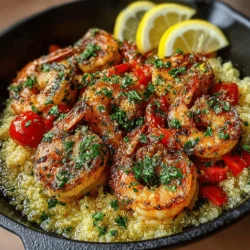 Zesty One-Pan Lemon Garlic Shrimp & Quinoa