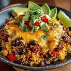In the realm of flavorful and nutritious meals, the Taco-tastic Cheesy Quinoa Delight stands out as a vibrant and satisfying dish that perfectly balances health and taste. Quinoa, often hailed as a superfood, serves as the foundation for this recipe, delivering a hearty texture and a wealth of nutrients. By combining the unique flavors of taco seasoning with wholesome ingredients like black beans, corn, and fresh vegetables, this dish offers a delightful twist on traditional tacos, making it an ideal choice for a wholesome dinner or a crowd-pleasing side.