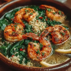 Zesty Lemon Garlic Shrimp & Spinach Bowls