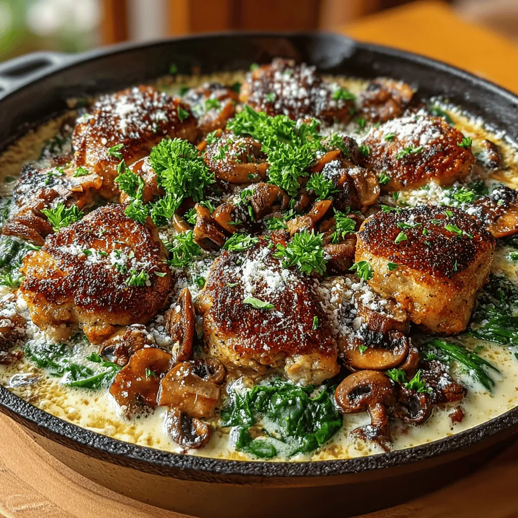 In the realm of home-cooked meals, few dishes can evoke a sense of warmth and comfort quite like a creamy chicken and mushroom skillet dinner. This dish is not only a feast for the eyes but also a delight for the palate, showcasing a harmonious blend of flavors and textures that invite you to indulge. With its luscious creamy sauce enveloping tender chicken and earthy mushrooms, this recipe strikes a perfect balance between richness and satisfaction. The beauty of this dish lies in its simplicity; it can be whipped up in just 30 minutes, making it an ideal choice for busy weeknights or a cozy weekend gathering. Whether you’re a novice cook stepping into the kitchen for the first time or a seasoned chef looking for a quick yet indulgent meal, this creamy chicken and mushroom skillet dinner is sure to impress.