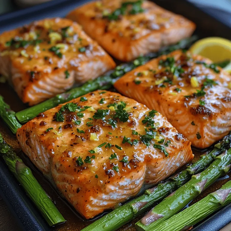 Are you in search of a dish that not only tantalizes your taste buds but also packs a nutritious punch? Look no further than the Zesty Lemon Garlic Salmon & Asparagus Delight. This delightful recipe combines the rich flavors of salmon with the vibrant freshness of asparagus, all enhanced by a zesty lemon-garlic marinade. Whether you're planning a busy weeknight dinner or a special occasion meal, this dish is both easy to prepare and impressively delicious.